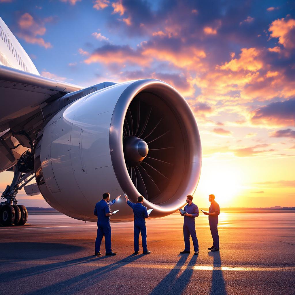 "Aircraft turbine representing aviation and airline industry"